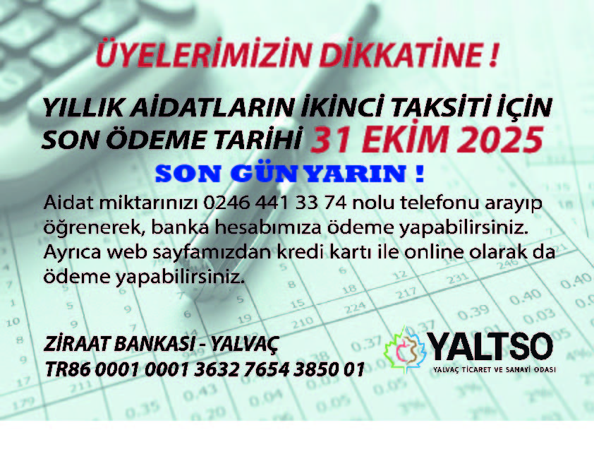 ÜYELERİMİZİN DİKKATİNE !