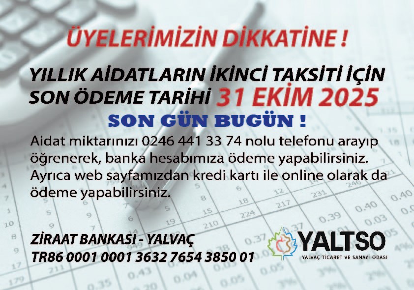 ÜYELERİMİZİN DİKKATİNE !