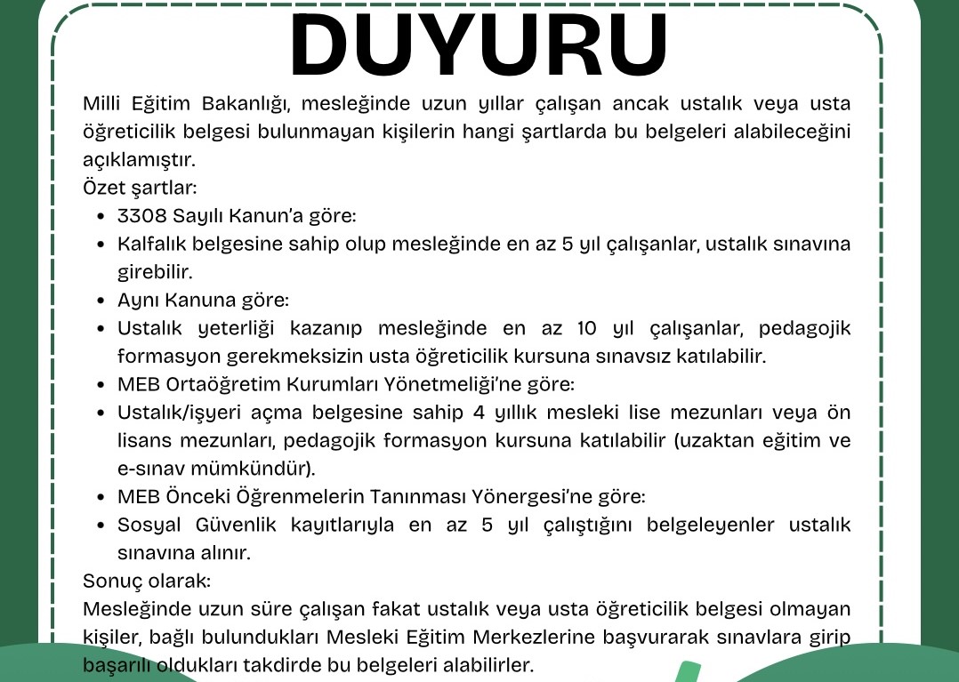 ÜYELERİMİZİN DİKKATİNE !